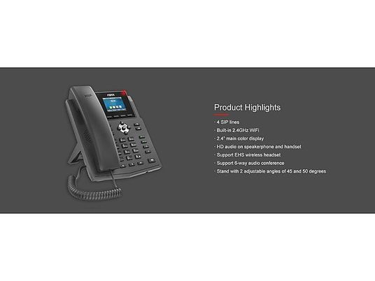 FANVIL X3SW - Telefono senza fili (Black)