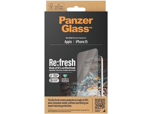 PANZERGLASS IPH15 REFRESH AB PET FILM - Film protecteur d'écran (Convient pour le modèle: Apple Universal)