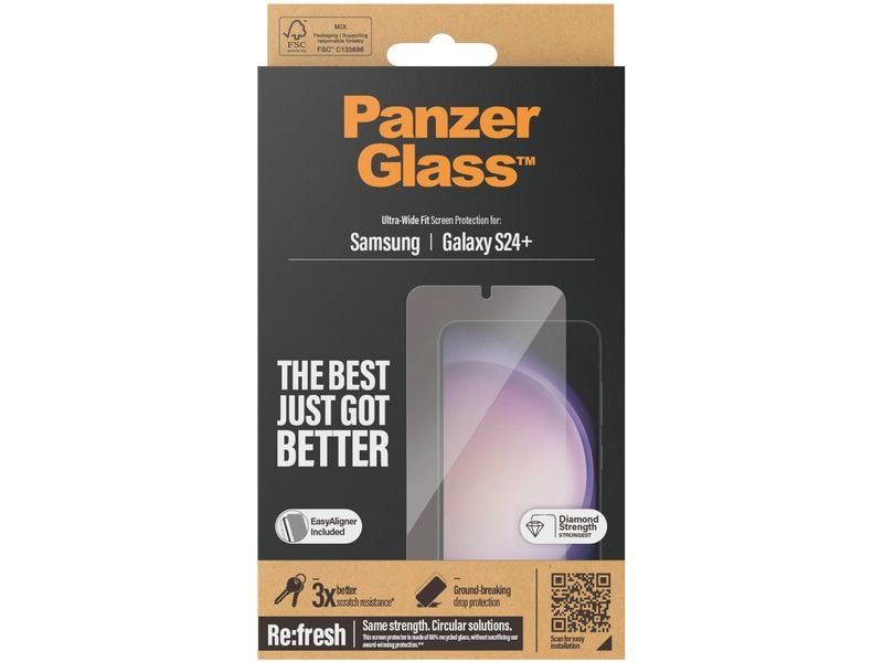 PANZERGLASS SGS24+ ULTRA WIDE FIT CASE FRIENDLY AB FILM - verre de protection d'écran (Convient pour le modèle: Samsung Universal)