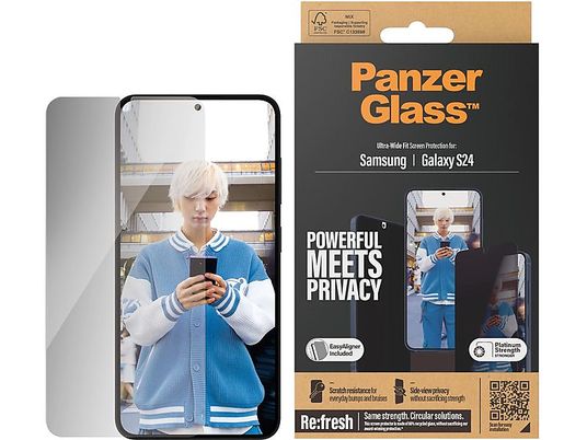 PANZERGLASS SGS24 ULTRA WIDE FIT PRIVACY AB FILM - Pellicola protettiva per smartphone (Adatto per modello: Samsung Universal)