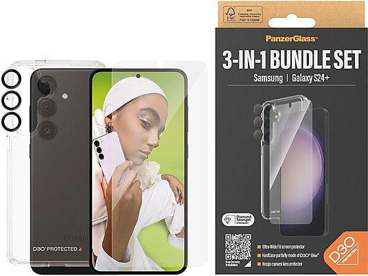 PANZERGLASS SGS24+ 3IN1 BUNDLE SET - Film protecteur pour smartphone (Convient pour le modèle: Samsung Samsung - Galaxy S24 Plus)