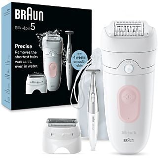 Depiladora - Braun Silk-épil 5-230, Tecnología Micro-Grip con 28 pinzas, Wet&Dry