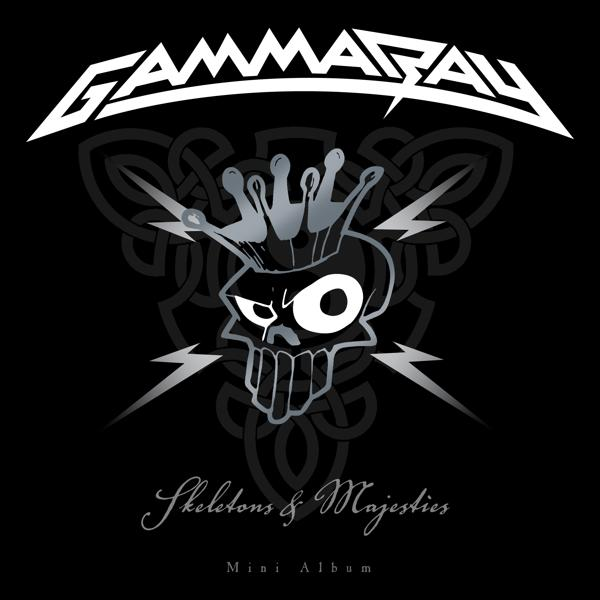 Schwarzes Albumcover mit Gamma Ray Logo. Totenkopf mit Krone und Blitzen auf schwarzem Hintergrund.
