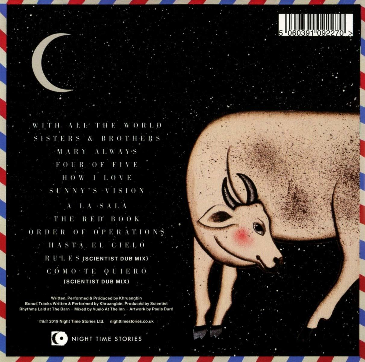 Album borító tehén illusztrációval és szöveggel csillagos háttéren, piros és fehér.
