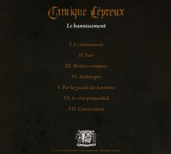 Ein CD-Cover mit französischem Text. Das Cover ist dunkel und zeigt eine Liste von Titeln.