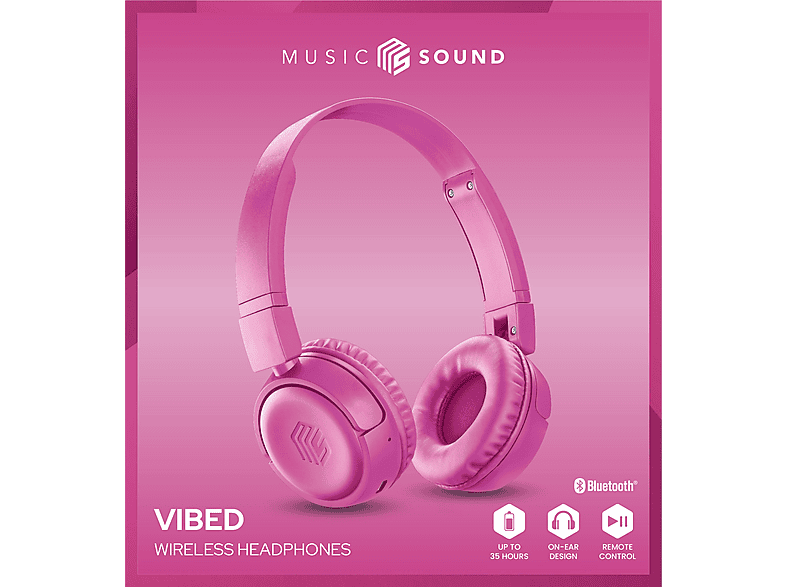 CELLULARLINE Music Sound Vibe Bluetooth Kulak Üstü Kulaklık Kırık Pembe_3