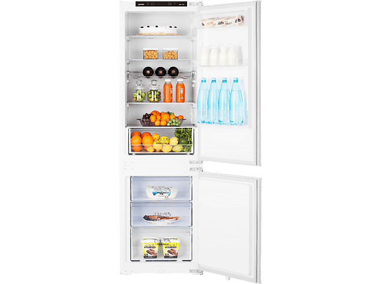 Gorenje NRKI418EP1_E Kühl- und Gefrierkombination, Schlepptürtechnik (E, 246 l, 1772 mm hoch, Einbaugerät, Weiß)