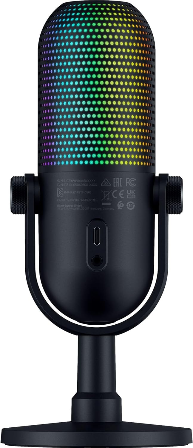 Micrófono | Razer Seiren V3 Chroma, USB, Iluminación reactiva para