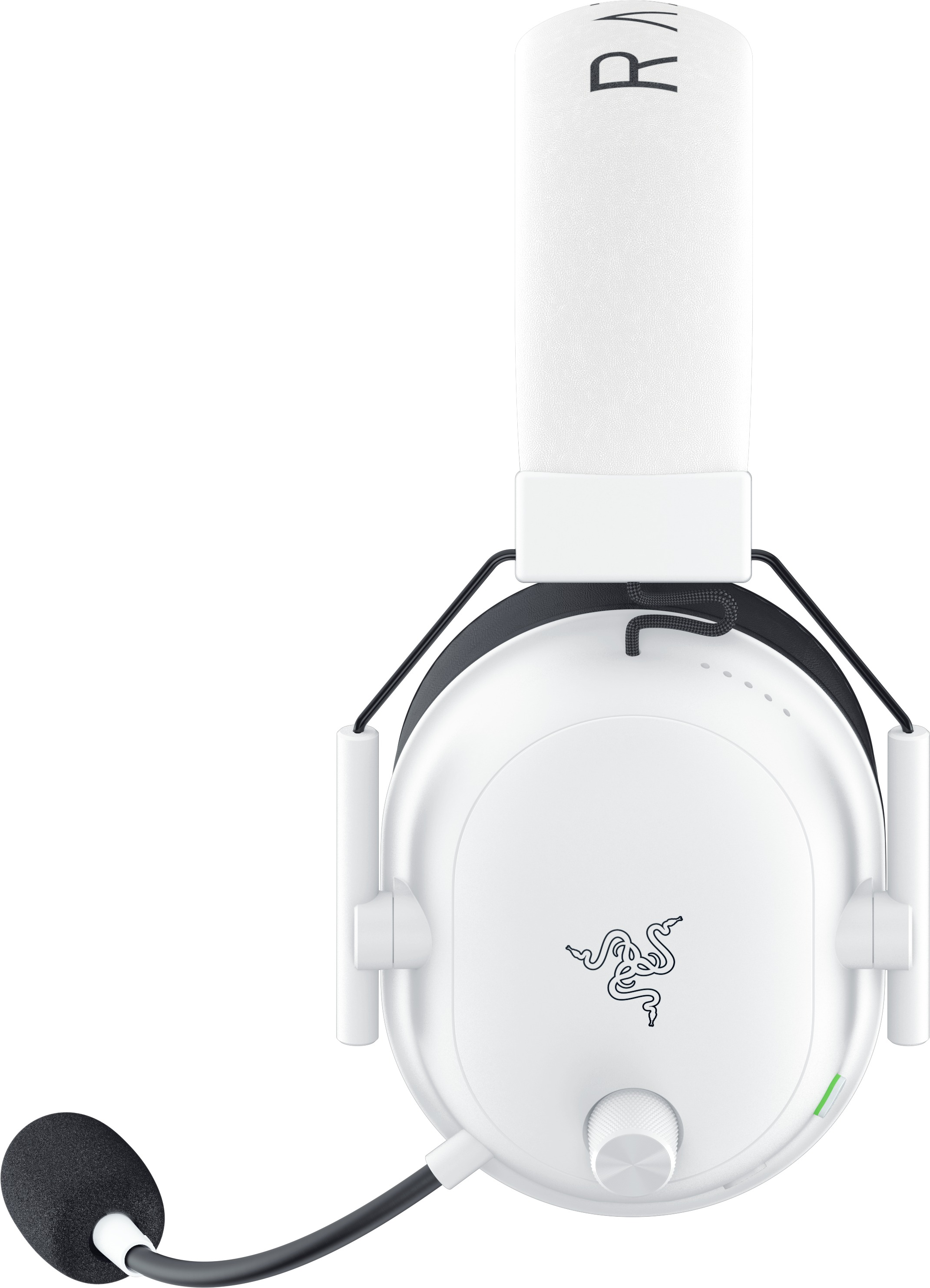 Cuffie da gaming Razer bianche con microfono.