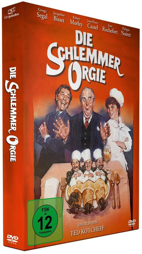 Die DVD-Hülle des Films 'Die Schlemmer Orgie' mit Schauspielern und Titel.