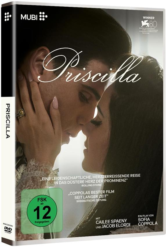 DVD-Cover des Films 'Priscilla', mit zwei sich küssenden Personen. Text und Logo vorhanden.