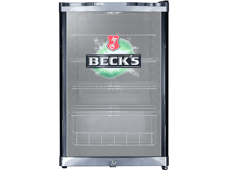 CUBES HC 241 E BECK'S Getränkekühlschrank (115 l, E, 845 mm hoch, Schwarz / Grün)