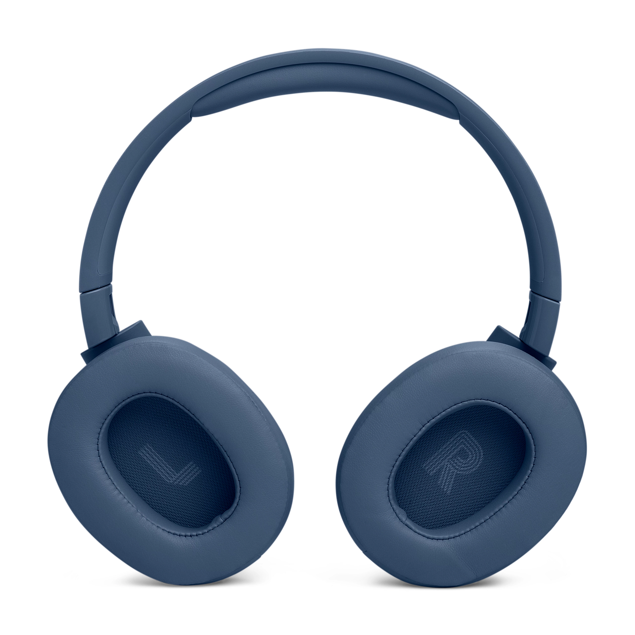 Blaue Over-Ear-Kopfhörer mit 'L'- und 'R'-Markierungen auf den Ohrmuscheln.