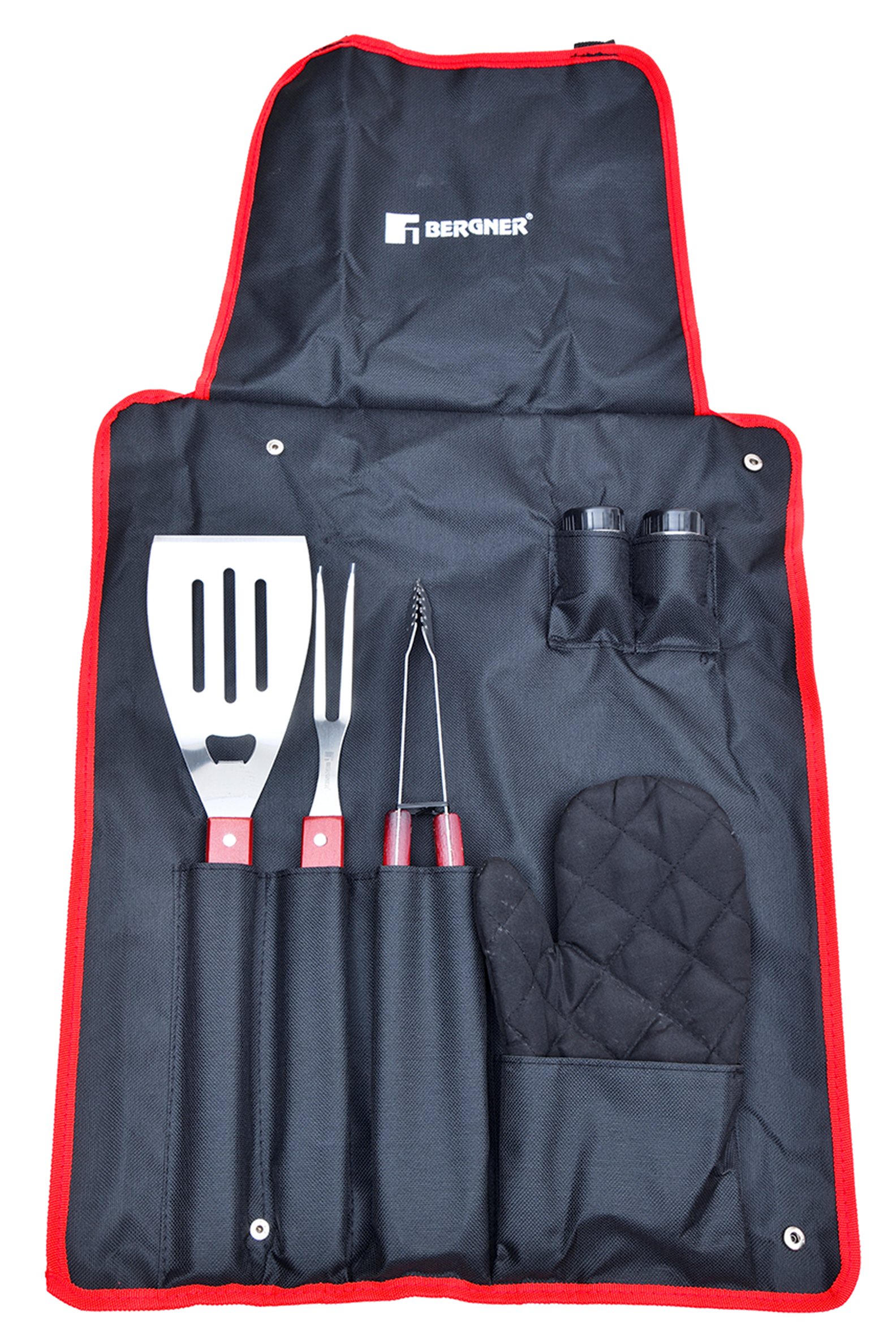 BERGNER BG-40230-MM 7 részes grillező szett köténnyel