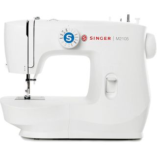 Máquina de coser - Singer M2105, 8 puntadas, Ojal en 4 pasos, Brazo libre, Luz LED, Blanco