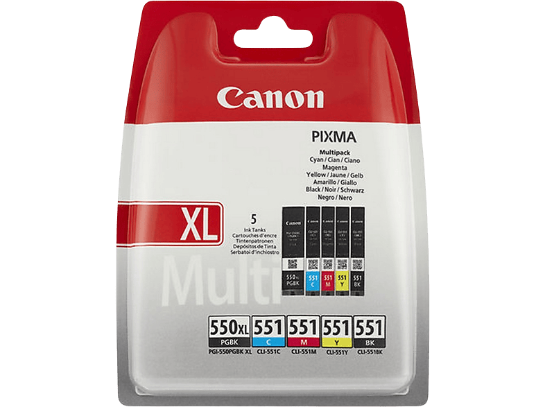 Canon Multipack 6431b009 Pgi-550xl / Cli-551 Zwart-cyaan-magenta-geel (6431b009)