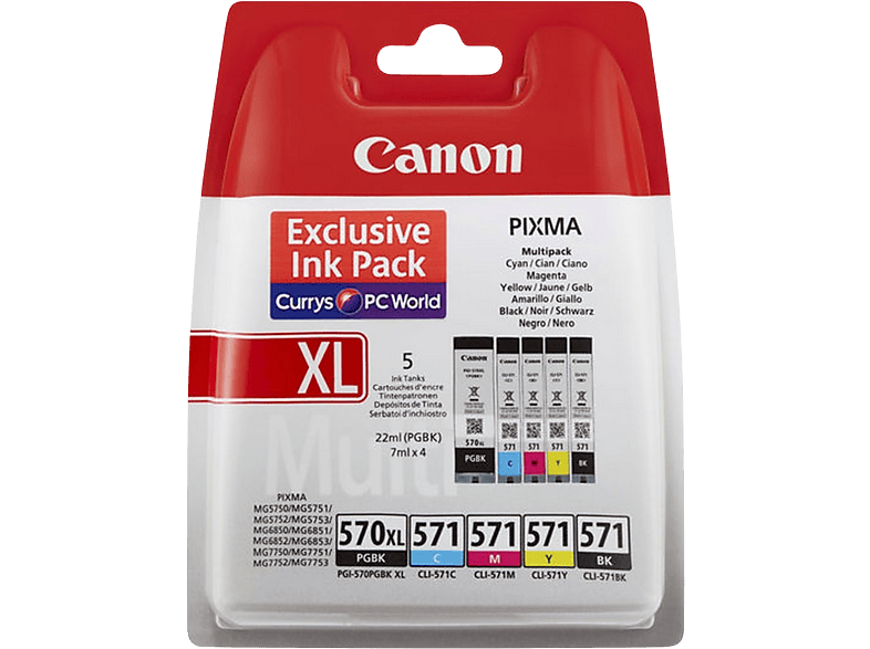 Canon Multipack 0318c009 Pgi-570xl / Cli-571 Zwart-cyaan-magenta-geel (0318c009)