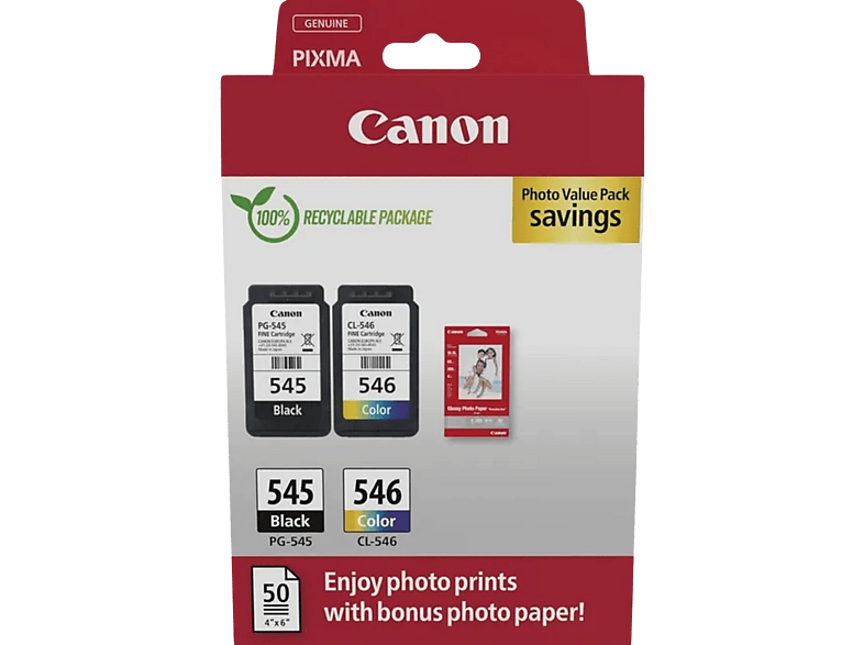 Canon Pg-545/cl-546 Photo Value Pack Meerkleurig (8287b008)