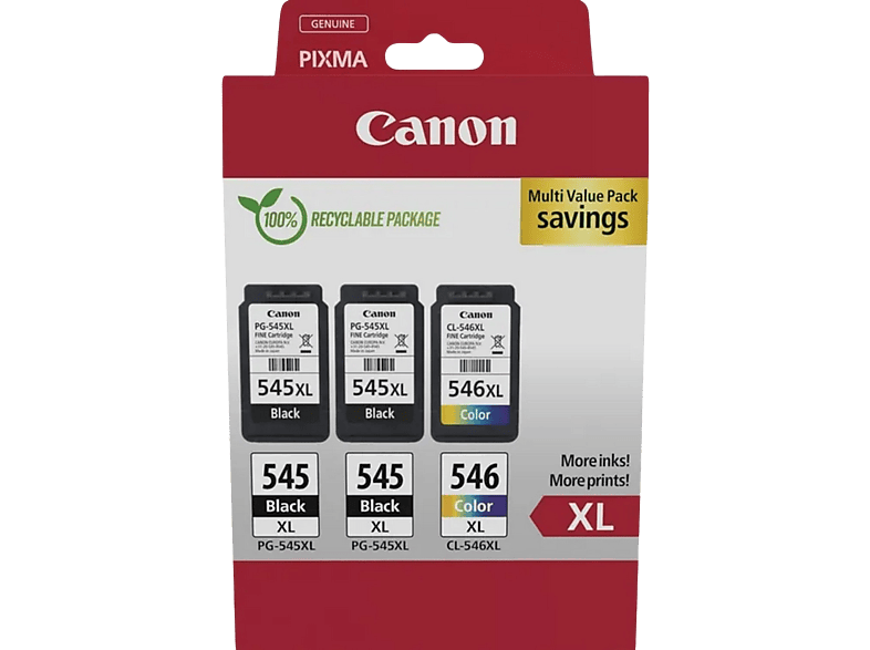 Canon Multipack 2 X Pg-545xl / Cl-546xl Zwart-cyaan-magenta-geel (8286b013)