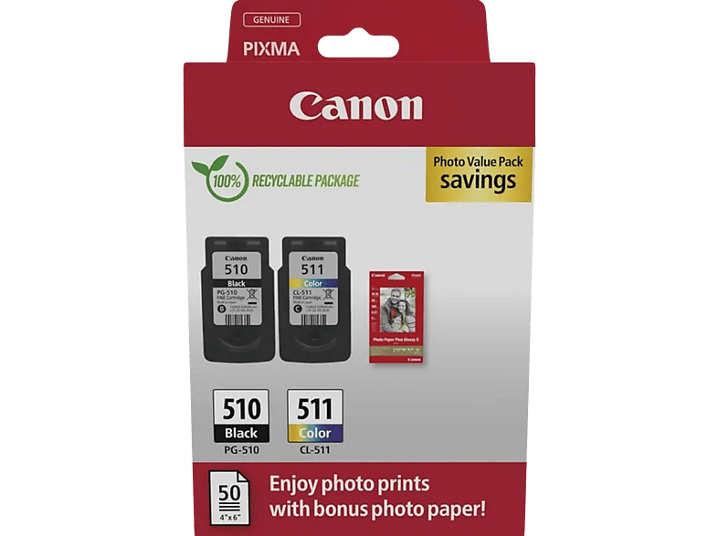 Canon Pg-510 / Cl-511 Photo Value Pack (2970b017)