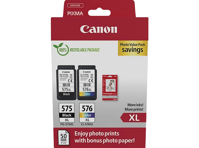 Canon Pg-575xl / Cl-576xl Photo Value Pack (5437c006)