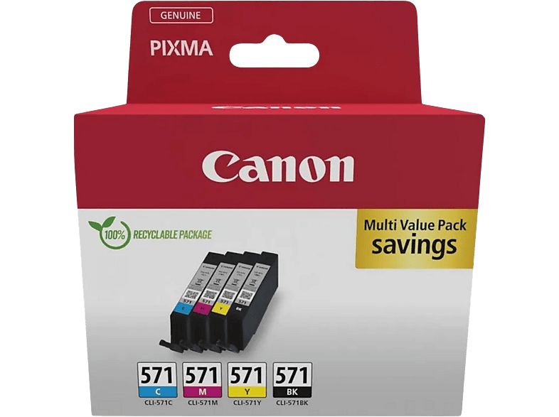 Canon Multipack Cli-571 Zwart-cyaan-magenta-geel (0386c009)