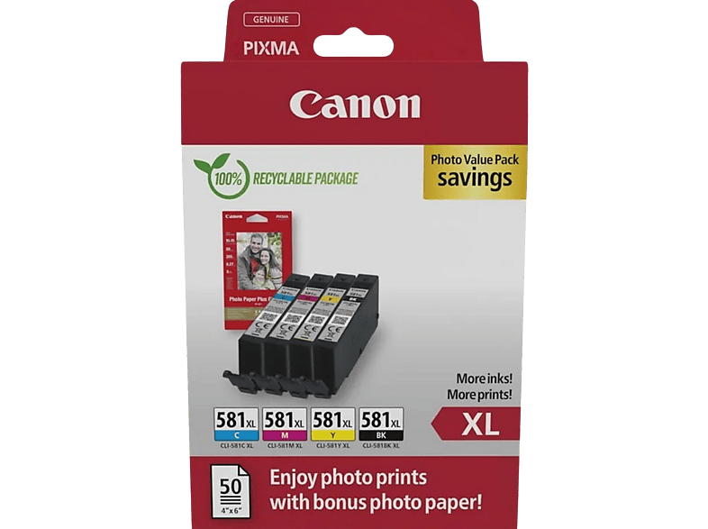 Canon CLI-581 XL Multipack Cartouches d'encre