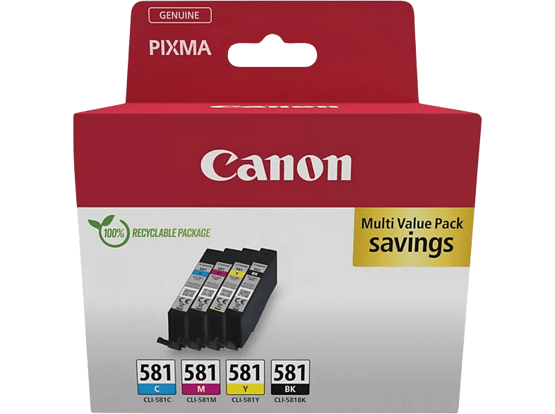 Canon Multipack Cli-581 Zwart-cyaan-magenta-geel (2103c006)