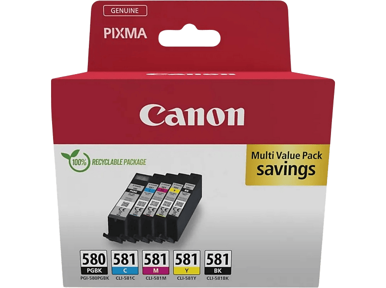 Canon Multipack Pgi-580 / Cli-581 Zwart-cyaan-magenta-geel (2078c008)