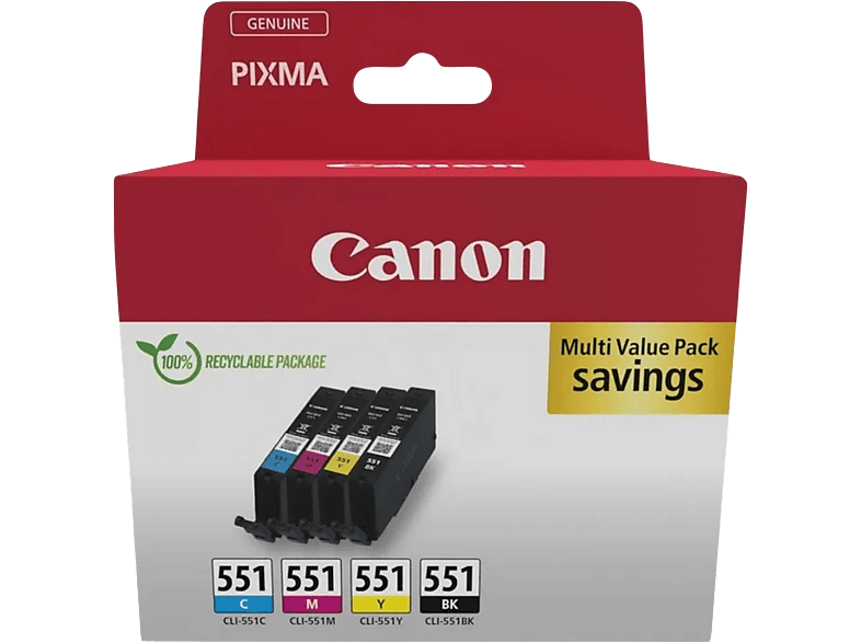 Canon Multipack Cli-551 Zwart-cyaan-magenta-geel (6509b016)