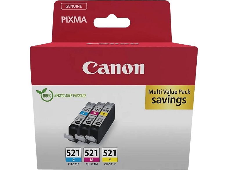 Canon Multipack Cli-521 Cyaan-magenta-geel (2934b016)