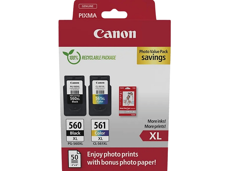 Canon Pg-560xl/cl-561xl Photo Value Pack (3712c008)