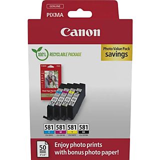 CANON Multipack CLI-581 Zwart-Cyaan-Magenta-Geel Photo Value Pack (2106C006)