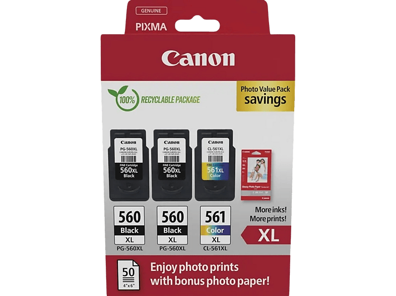 Canon 2 X Pg-560xl /cl-561xl Photo Value Pack (3712c012)