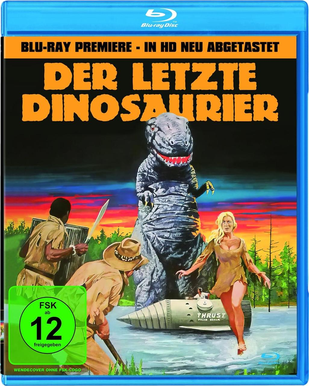 Blu-ray-Cover: Dinosaurier kämpft gegen Menschen. Titel: Der Letzte Dinosaurier.