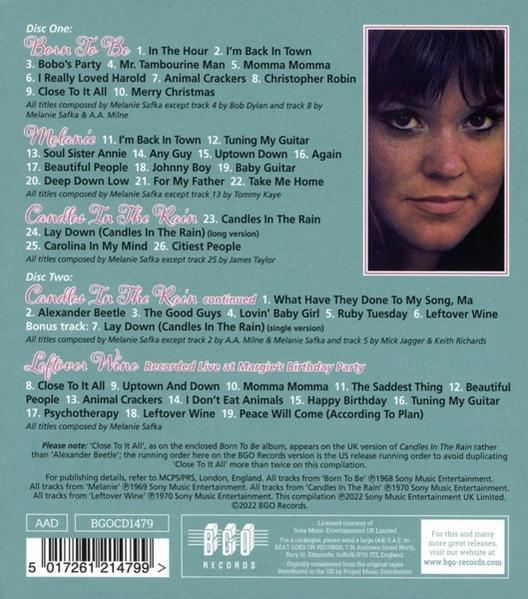 Albumcover mit Frauengesicht, Text mit Songtiteln, Künstler und Albumtitel. Vintage-Design, verschiedene Farben.