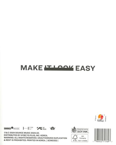 Weißes Albumcover mit schwarzem Text: 'MAKE IT LOOK EASY'.