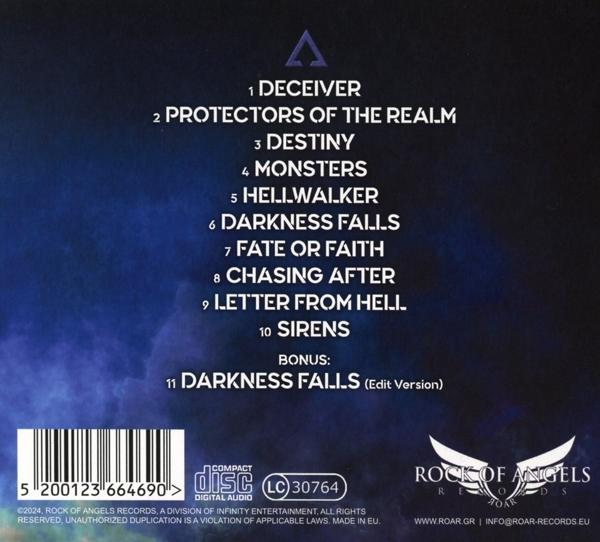 Rückseite einer CD mit Trackliste und Logo.