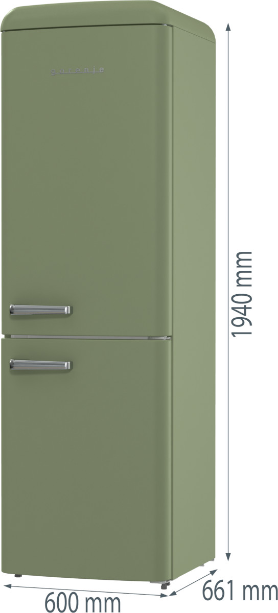 Lodówka GORENJE ONRK619DOL Retro Oliwkowy