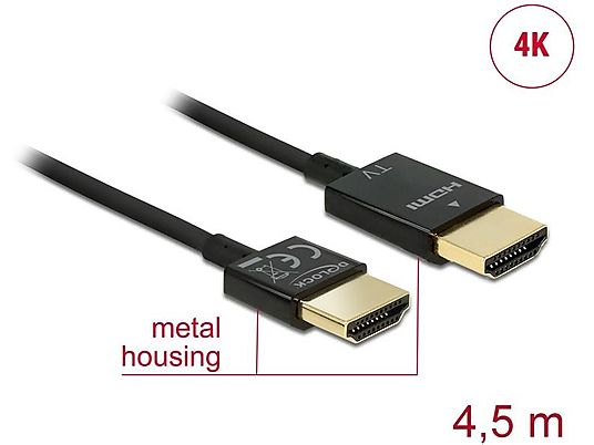 DELOCK HDMI/HDMI, 4.5 m - Verbindungskabel (Schwarz)