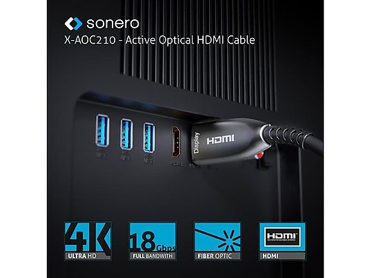 SONERO X-AOC210-300 - Câble de connexion (Noir)