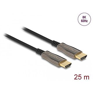 DELOCK HDMI 8K M/M 25m - Cavo di collegamento (Black)