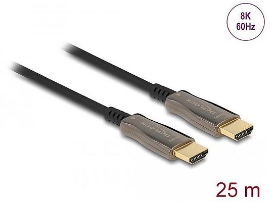 DELOCK HDMI 8K M/M 25m - Cavo di collegamento (Black)