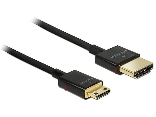 DELOCK HDMI-A/HDMI-C, - Verbindungskabel (Schwarz)