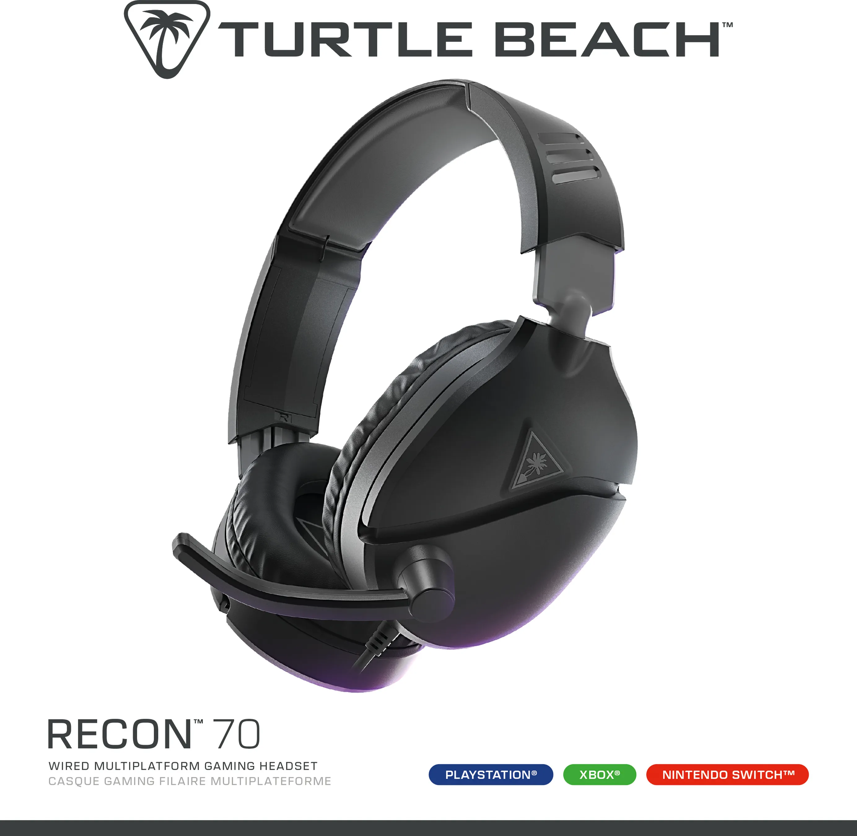 Cuffie da gaming Turtle Beach nere con microfono.