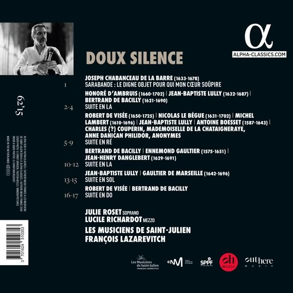 Die Rückseite einer CD-Hülle mit Text über die Musik und einem Bild eines Mannes.