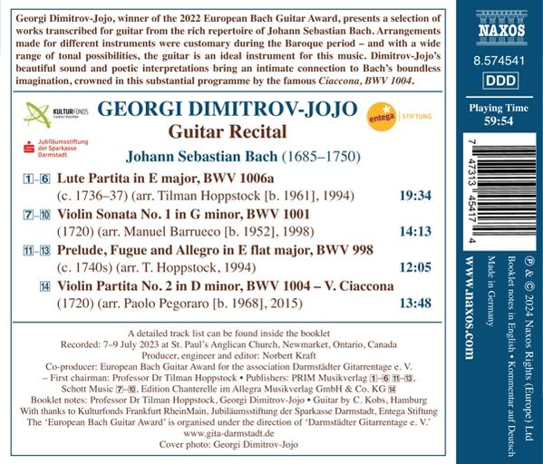 CD-Cover mit Text und Design, das ein Gitarren-Recital von Georgi Dimitrov-Jojo detailliert.