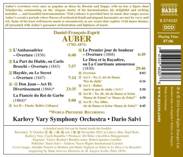 CD-Cover: Daniel-François-Esprit Aubers Ouvertüren. Enthält Trackliste und Details.