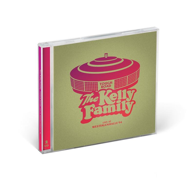 CD-Hülle. Roter Text: The Kelly Family, Tough Road, live in der Westfalenhalle '94.