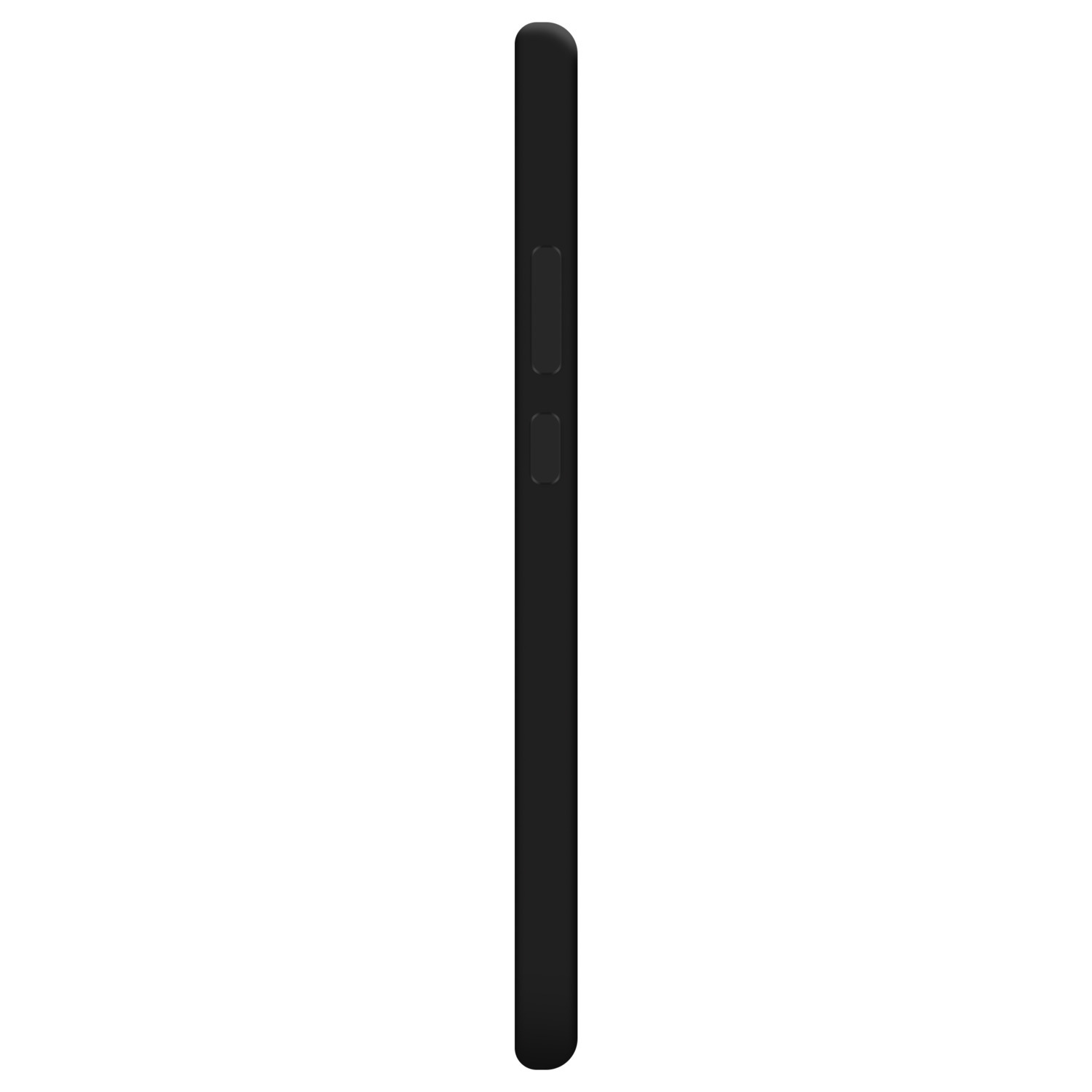 Vue latérale d'un smartphone noir. Comprend des boutons sur le bord droit.
